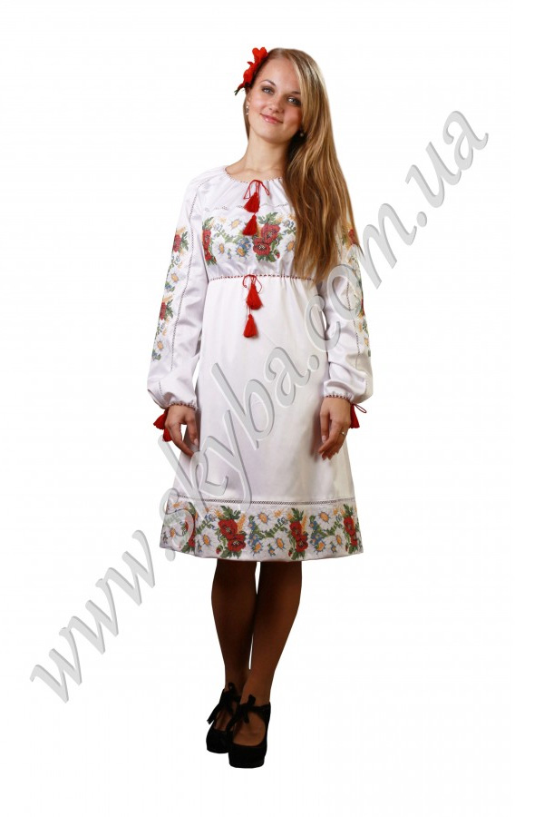 Жіноча сукня СК6124 на довгий рукав з квітковим орнаментом