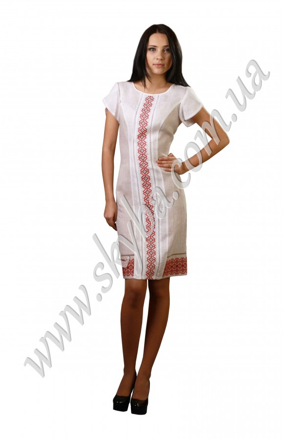 Жіноча сукня СК6061 з орнаментом по всій довжині