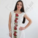 Женское платье СК6118 с вышивкой в виде крупных цветов