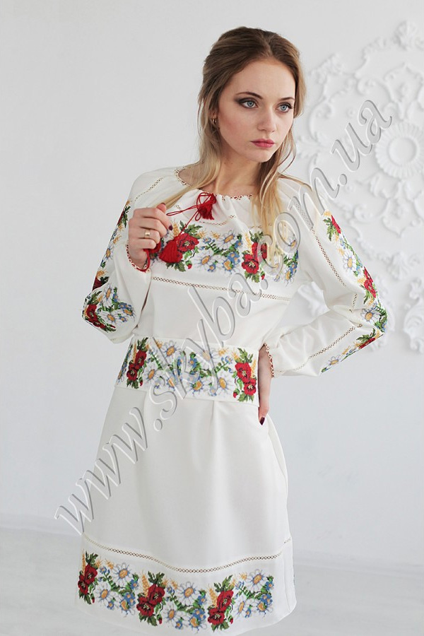 Женское платье СК6122 с орнаментом "полевые цветы"
