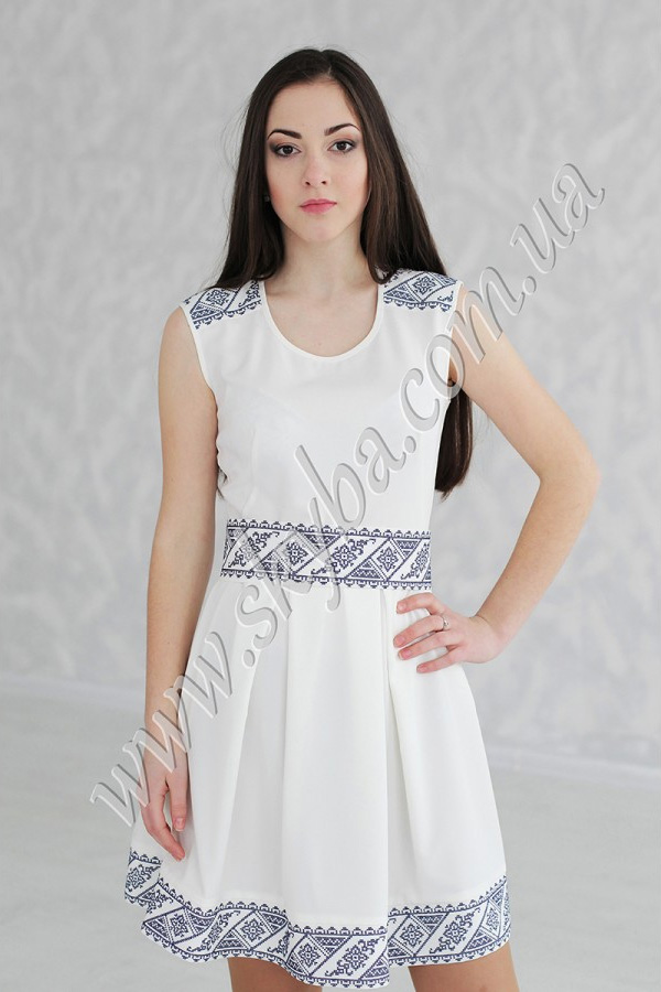 Женское платье СК6332 с геометричной вышивкой